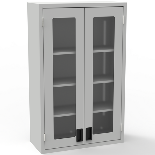 Wall-Mount Cabinet with 2 Framed Glass Doors - 3 Shelves - Laboratory Casework